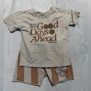 SmileyWorld Kids Matching Set - Cream and Brown